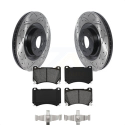 Front Coated Drilled Slotted Disc Brake Rotors And Semi-Metallic Pads Kit For Hyundai Genesis Equus KDS-100691