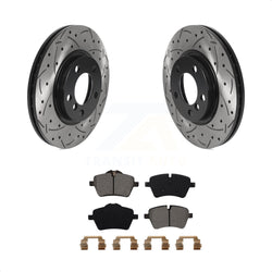 Front Coated Drilled Slotted Disc Brake Rotors And Semi-Metallic Pads Kit For Mini Cooper Countryman Paceman KDS-100698