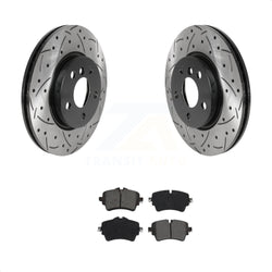 Front Coated Drilled Slotted Disc Brake Rotors And Semi-Metallic Pads Kit For Mini Cooper Clubman KDS-100703