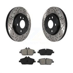Front Coated Drilled Slotted Disc Brake Rotors And Semi-Metallic Pads Kit For Mini Cooper KDS-100704