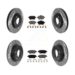 Front Rear Coated Drilled Slotted Disc Brake Rotors And Semi-Metallic Pads Kit For Mini Cooper Countryman Paceman KDS-100763