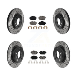 Front Rear Coated Drilled Slotted Disc Brake Rotors And Semi-Metallic Pads Kit For Mini Cooper Countryman Paceman KDS-100764