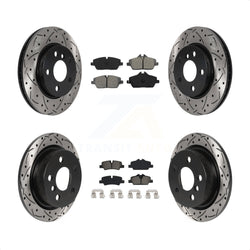 Front Rear Coated Drilled Slotted Disc Brake Rotors And Semi-Metallic Pads Kit For Mini Cooper KDS-100780