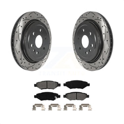 Rear Coated Drilled Slotted Disc Brake Rotors And Semi-Metallic Pads Kit For Cadillac SRX Saab 9-4X KDS-100781