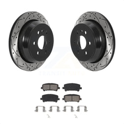 Rear Coated Drilled Slotted Disc Brake Rotors And Semi-Metallic Pads Kit For 2015-2020 Chevrolet Colorado GMC Canyon KDS-100785