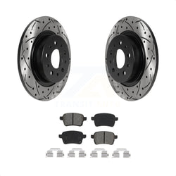 Rear Coated Drilled Slotted Disc Brake Rotors And Semi-Metallic Pads Kit For 2014-2020 Fiat 500L KDS-100790