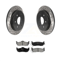 Rear Coated Drilled Slotted Disc Brake Rotors And Semi-Metallic Pads Kit For Nissan Titan Armada INFINITI QX56 Pathfinder TITAN KDS-100797