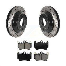 Rear Coated Drilled Slotted Disc Brake Rotors And Semi-Metallic Pads Kit For Audi Q7 Porsche Cayenne Volkswagen Touareg KDS-100799