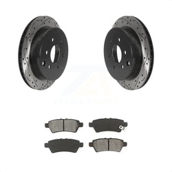 Rear Coated Drilled Slotted Disc Brake Rotors And Semi-Metallic Pads Kit For 2006-2007 Nissan Xterra KDS-100801