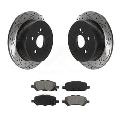 Rear Coated Drilled Slotted Disc Brake Rotors And Semi-Metallic Pads Kit For 2009-2016 Toyota Venza KDS-100812