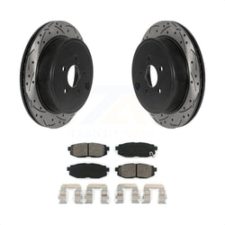 Rear Coated Drilled Slotted Disc Brake Rotors And Semi-Metallic Pads Kit For Subaru Outback Legacy Scion FR-S BRZ Toyota 86 KDS-100814