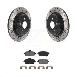 Rear Coated Drilled Slotted Disc Brake Rotors And Semi-Metallic Pads Kit For Mercedes-Benz ML350 GLE350 ML250 GLE300d KDS-100820