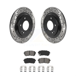 Rear Coated Drilled Slotted Disc Brake Rotors And Semi-Metallic Pads Kit For 2016 Kia Optima LX EX 1.6T With Electric Parking KDS-100825