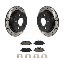 Rear Coated Drilled Slotted Disc Brake Rotors And Semi-Metallic Pads Kit For Mini Cooper KDS-100829