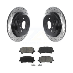 Rear Coated Drilled Slotted Disc Brake Rotors And Semi-Metallic Pads Kit For Honda Pilot Ridgeline Passport KDS-100830