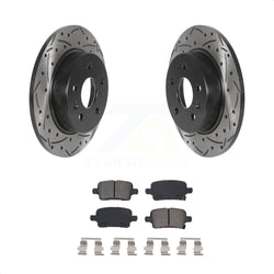 Rear Coated Drilled Slotted Disc Brake Rotors And Semi-Metallic Pads Kit For Chevrolet Cruze Volt Bolt EV EUV KDS-100850