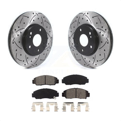 Front Coated Drilled Slotted Disc Brake Rotors And Semi-Metallic Pads Kit For Honda Accord KDS-100894