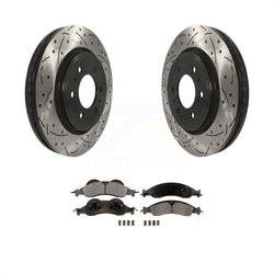 Front Coated Drilled Slotted Disc Brake Rotors And Ceramic Pads Kit For 2007-2009 Ford Expedition Lincoln Navigator KDT-100024