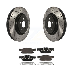 Front Coated Drilled Slotted Disc Brake Rotors And Ceramic Pads Kit For Ford Edge Lincoln MKX Nautilus KDT-100040
