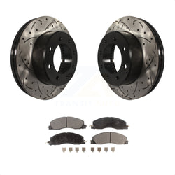Front Coated Drilled Slotted Disc Brake Rotors And Ceramic Pads Kit For Ram 2500 3500 1500 Dodge KDT-100051