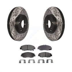 Front Coated Drilled Slotted Disc Brake Rotors And Ceramic Pads Kit For 2011 Honda Civic GX KDT-100062
