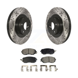 Front Coated Drilled Slotted Disc Brake Rotors And Ceramic Pads Kit For Subaru Forester Impreza Outback XV Crosstrek Legacy Scion FR-S BRZ Toyota 86 KDT-100075