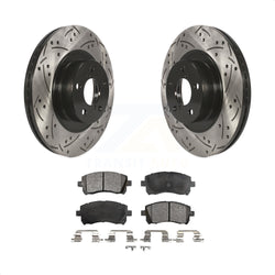 Front Coated Drilled Slotted Disc Brake Rotors And Ceramic Pads Kit For Subaru Outback Impreza Legacy KDT-100076