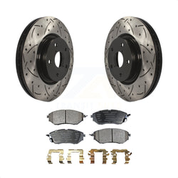 Front Coated Drilled Slotted Disc Brake Rotors And Ceramic Pads Kit For Subaru Outback Legacy WRX Tribeca B9 KDT-100078