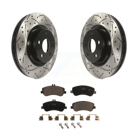 Front Coated Drilled Slotted Disc Brake Rotors And Ceramic Pads Kit For Mercedes-Benz GLK350 GLK250 KDT-100104 by Transit Auto