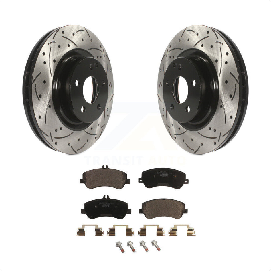Front Coated Drilled Slotted Disc Brake Rotors And Ceramic Pads Kit For Mercedes-Benz GLK350 GLK250 KDT-100104 by Transit Auto