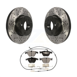 Front Coated Drilled Slotted Disc Brake Rotors And Ceramic Pads Kit For BMW 328i xDrive X1 328xi 323i KDT-100126