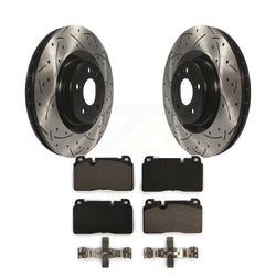 Front Coated Drilled Slotted Disc Brake Rotors And Ceramic Pads Kit For Audi Q5 KDT-100133