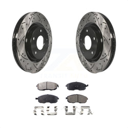 Front Coated Drilled Slotted Disc Brake Rotors And Ceramic Pads Kit For Nissan Sentra Juke KDT-100143