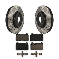 Front Coated Drilled Slotted Disc Brake Rotors And Ceramic Pads Kit For Audi Q5 KDT-100153