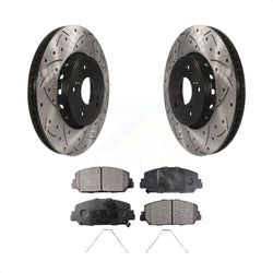 Front Coated Drilled Slotted Disc Brake Rotors And Ceramic Pads Kit For Acura RDX ILX KDT-100165