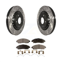Front Coated Drilled Slotted Disc Brake Rotors And Ceramic Pads Kit For Honda Pilot Acura MDX Ridgeline KDT-100170