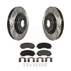 Front Coated Drilled Slotted Disc Brake Rotors And Ceramic Pads Kit For INFINITI Q50 QX50 Q60 KDT-100172