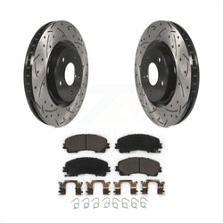 Front Coated Drilled Slotted Disc Brake Rotors And Ceramic Pads Kit For Nissan Rogue KDT-100183