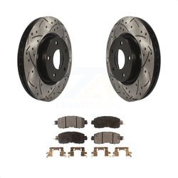 Front Coated Drilled Slotted Disc Brake Rotors And Ceramic Pads Kit For Nissan Altima KDT-100184