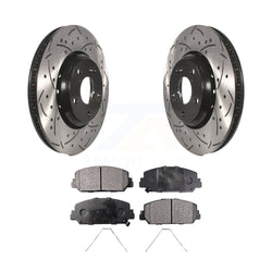 Front Coated Drilled Slotted Disc Brake Rotors And Ceramic Pads Kit For Honda Civic Accord Acura ILX KDT-100189