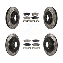 Front Rear Coated Drilled Slotted Disc Brake Rotors And Ceramic Pads Kit For Chevrolet Cruze Buick Verano Volt Orlando KDT-100210