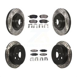 Front Rear Coated Drilled Slotted Disc Brake Rotors And Ceramic Pads Kit For Subaru Outback Forester Impreza Legacy KDT-100297