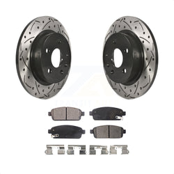 Rear Coated Drilled Slotted Disc Brake Rotors And Ceramic Pads Kit For Chevrolet Cruze Sonic Buick Encore Trax Limited KDT-100437