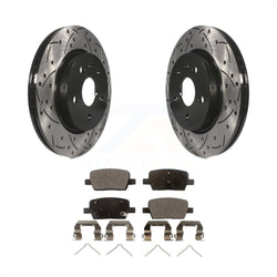 Rear Coated Drilled Slotted Disc Brake Rotors And Ceramic Pads Kit For Chevrolet Camaro Cadillac CT6 KDT-100440