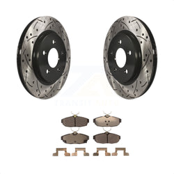 Rear Coated Drilled Slotted Disc Brake Rotors And Ceramic Pads Kit For Ford Mustang KDT-100449