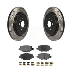 Rear Coated Drilled Slotted Disc Brake Rotors And Ceramic Pads Kit For Ford Explorer Taurus Flex Police Interceptor Sedan Lincoln MKT MKS Special Service KDT-100465