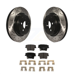 Rear Coated Drilled Slotted Disc Brake Rotors And Ceramic Pads Kit For Dodge Charger Magnum KDT-100475