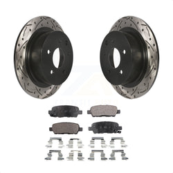 Rear Coated Drilled Slotted Disc Brake Rotors And Ceramic Pads Kit For Nissan Altima Sentra Maxima Juke KDT-100490