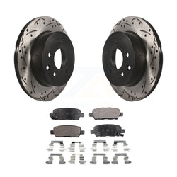 Rear Coated Drilled Slotted Disc Brake Rotors And Ceramic Pads Kit For Nissan Rogue Sport INFINITI G35 Select LEAF Juke 350Z Qashqai X-Trail KDT-100491