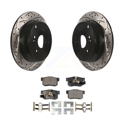 Rear Coated Drilled Slotted Disc Brake Rotors And Ceramic Pads Kit For Honda CR-V Acura RDX KDT-100496